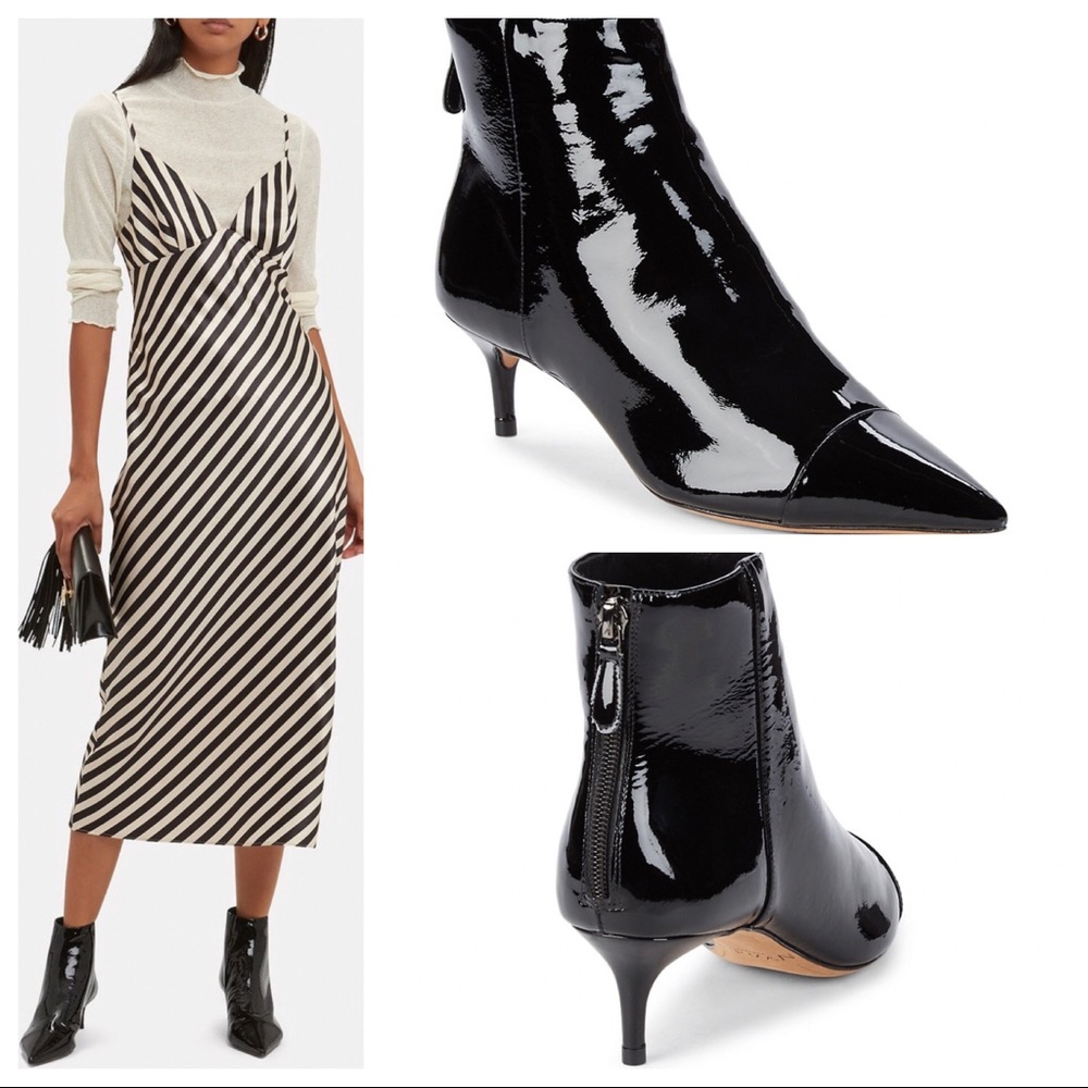 Alexandre Birman Kittie Patent Leather Point Tie Boities